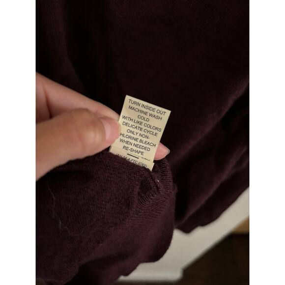 Joseph Abboud Sweater Men's Small 100% Merino Wool Modern Fit V Neck Maroon - Picture 7 of 8